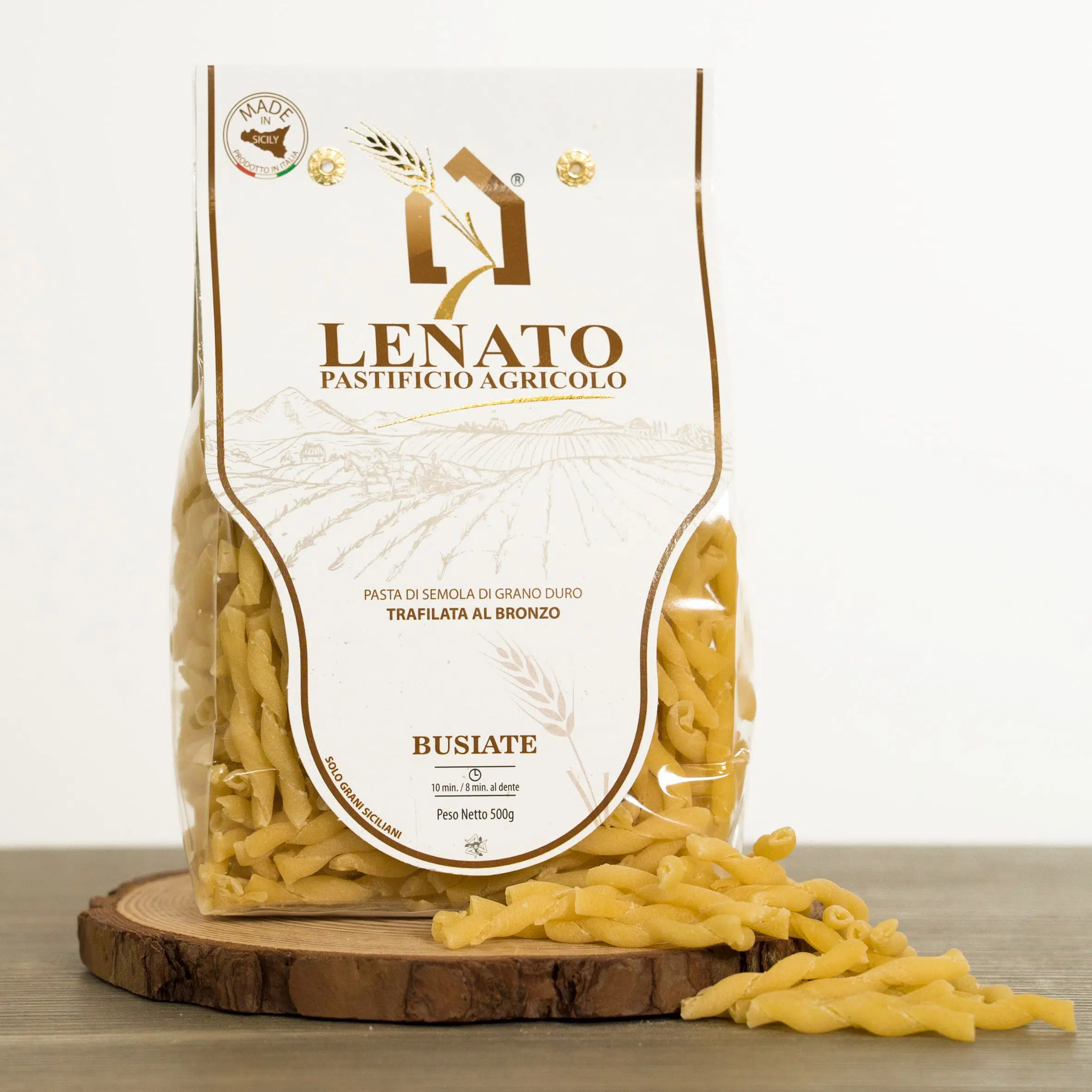 Busiate-pasta-lenato-grano-duro.jpg BUSIATE DI SEMOLA DI GRANO DURO LENATO - 12 Conf da 500 Gr - immagine 1