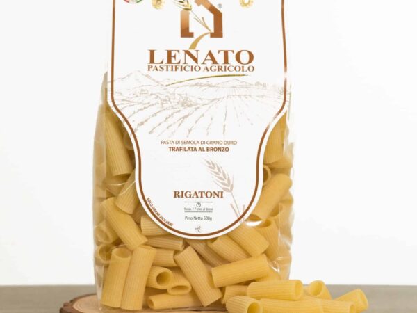 Rigatoni pasta lenato grano duro