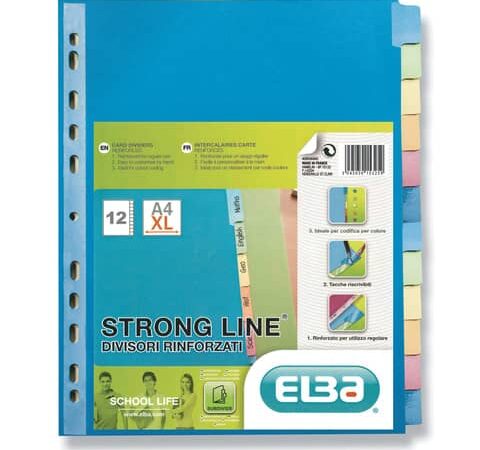 Interc. neutres elba school a4xl 12 positions carte coloree 220g ass