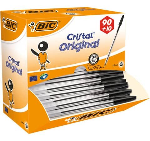 Bic cristal medium ballpoint pen ink black vpack value pack