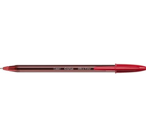 Bic cristal needle 0.7 ink red ballpoint pen