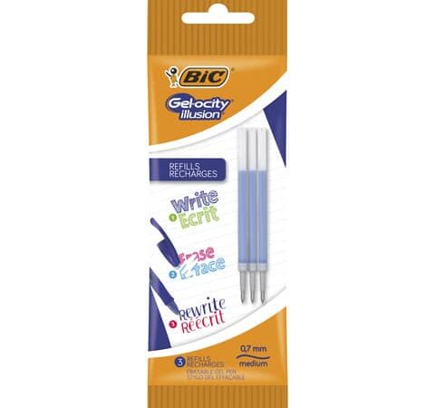 Bic refil clic gel eras 07 classic gel pen refills ink blue po00