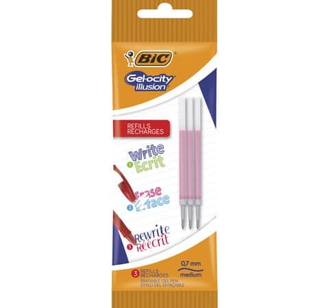 Bic refil clic gel eras 07 classic gel pen refills ink red po003