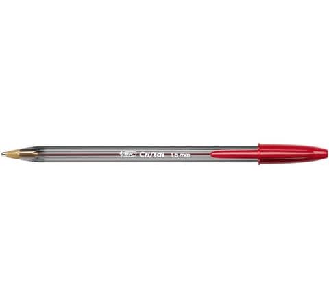 Bic cristal 1.6 ink red ballpoint pen