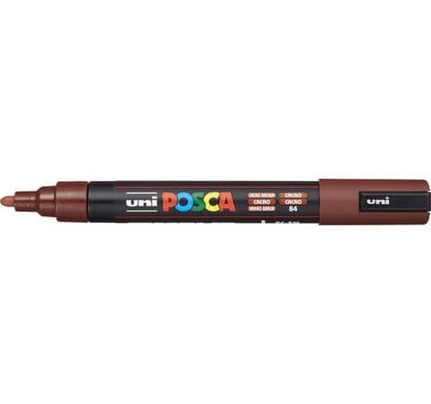 182581 paint marker uni posca pc 5m cacao brown