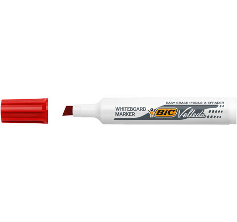 Bic velleda 1791 velleda plas chisel cet ink red whiteboard mark